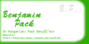 benjamin pack business card